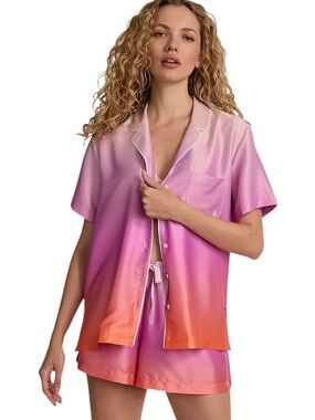 Victoria's Secret Satin Ombre Short Pajama Set - Pink & Orange size XL